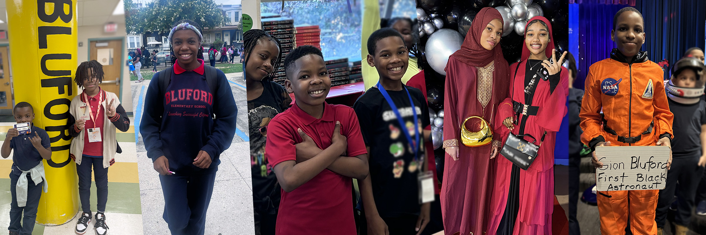 Students participating in learning activities at Guion S. Bluford Elementary School.